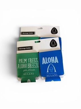 Aloha Beverage Holder Can Cooler - Blue and Green